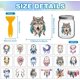 thumbnail image 2 of 18 hojas de atrapasueños para transferencias de frotar para manualidades, plumas de colores, impermeables, UV, DTF, envolturas para tazas, calcomanías de lobo y flores, 2 of 9