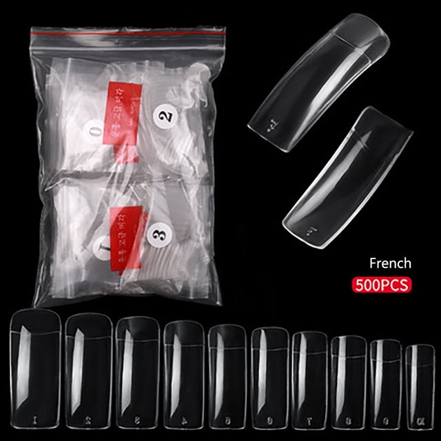 DPTALR 500 Ongles Ensachés, Ongles Français, Demi et Plein Ongles