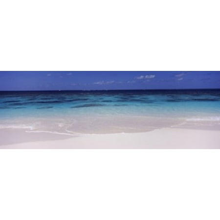 Waves on the beach Shoal Bay Beach Anguilla Canvas Art - Panoramic Images (36 x 13)