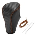 thumbnail image 1 of Unique Bargains 1 Pc Cubierta de Pomo de Cambio para Honda Accord 2008-2012 Protector de Mango de Cambio Negro Fibra de Carbono Negro Marrón Cuero Sintético, 1 of 6