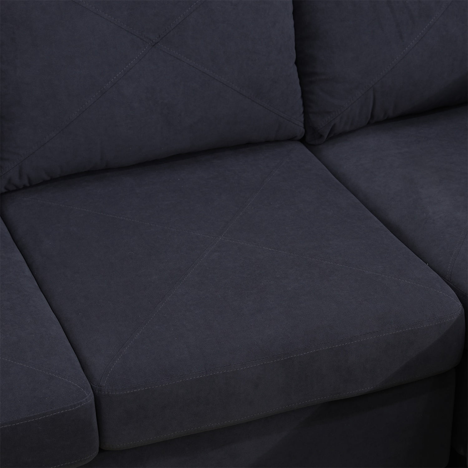 Hommoo Sofa Set,Massa Flannel 4-Piece Couch Living Room Sofa Set,Sectional Couches for Living Room,Dark Grey