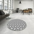 thumbnail image 3 of Ahgly Company Indoor Round Patterned Off-White Novelty Area Rugs, 7' Round, 3 of 6