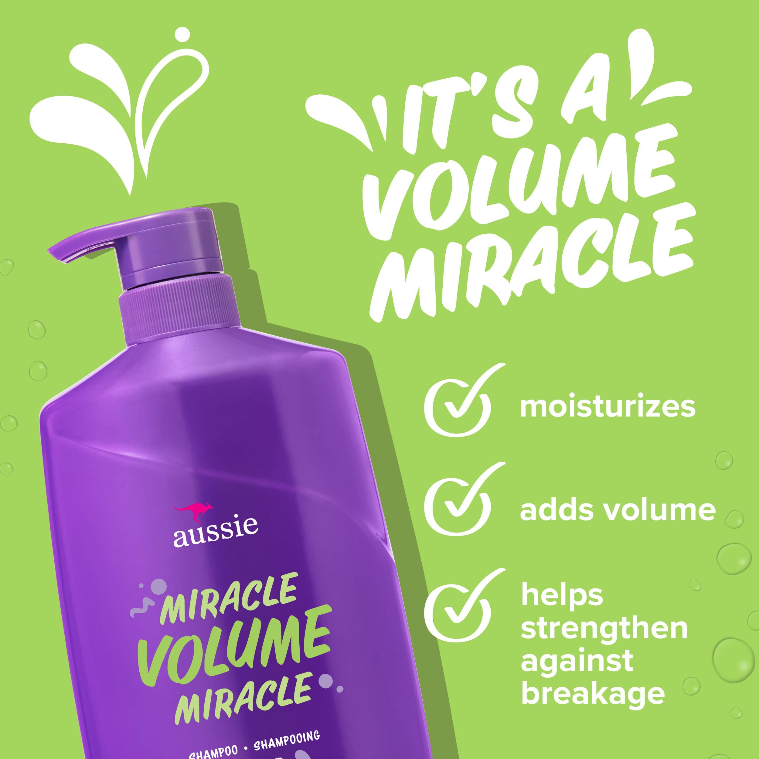 Shampooing pour cheveux fins Aussie Miracle Volume avec prune et bambou, sans parabènes 778 ml