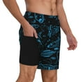 thumbnail image 3 of Goofa Spacecraft Printed Men's Swim Trunks Board Shorts Quick Dry Mens Swimming Trunks with Compression Liner,Breathable Fit Hawaii Beach Shorts-Small, 3 of 9