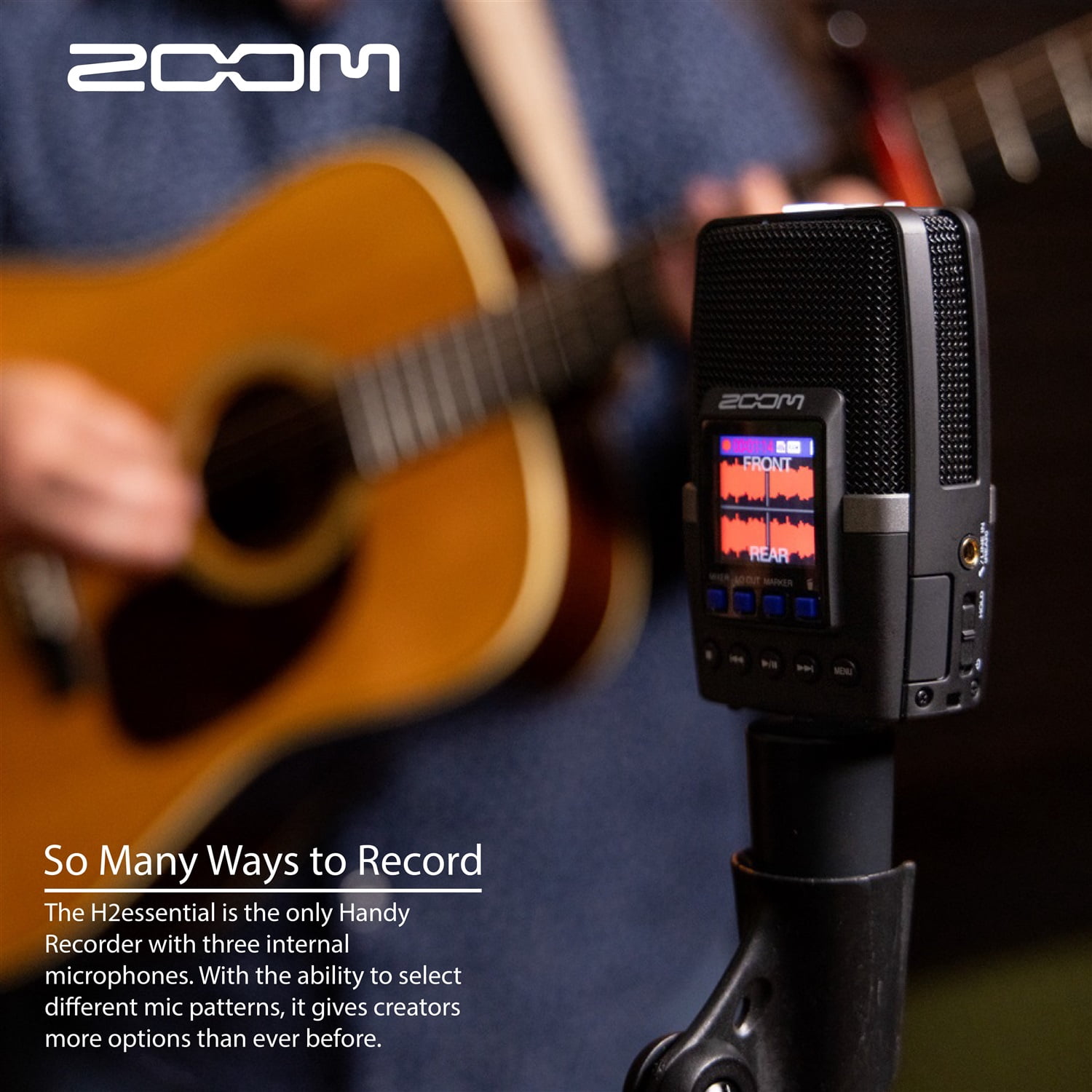 Zoom H2essential Handy Recorder Bundle – Includes APH-2e Accessory Pack (Windscreen, Shell Case, AC Adapter, USB-C Cable), 32GB microSDHC Memory Card, and Microfiber Cleaning Cloth
