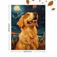 thumbnail image 3 of Qisvanset Framed Canvas Wall Art 12x16 Inch Moonlight Golden Retriever Pet Night Scene Wall Art, 3 of 5