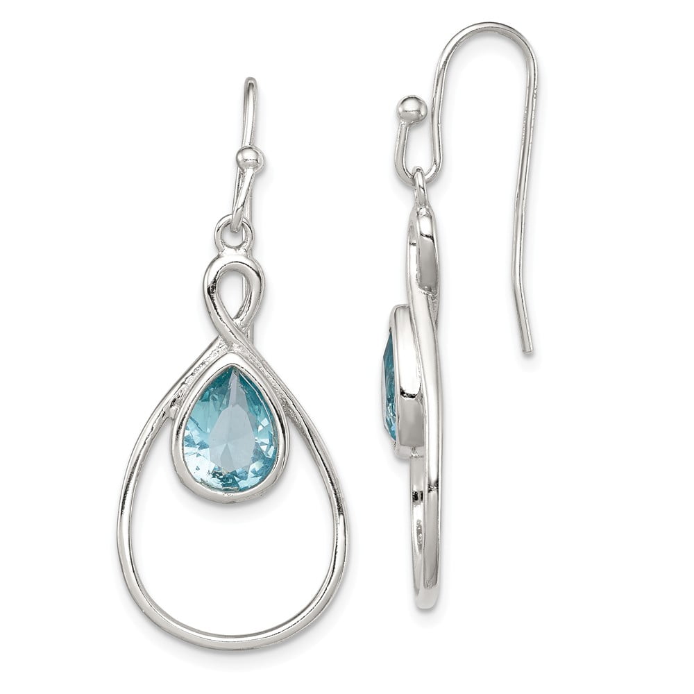 Aquamarine 925 Sterling Silver Gemstone Jewelry Hook Earring
