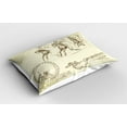 thumbnail image 2 of Ambesonne Vintage Woman Pillow Sham 2 Pack, Merry Go Round, 30"x20", Brown and Eggshell, 2 of 3