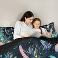 thumbnail image 4 of Manfei Cartoon Animal Dragon Bedding Comforter Set 7-Piece,Oil Painting King Bedding Sets,Watercolor Flower Floral Bed Sheets,Ultra Soft Room Decor Reversible, 4 of 7