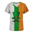 thumbnail image 6 of Gamivast St Patricks Day Scrubs for Women Plus Size Funny Graphic V Neck Loose Tops Holiday Themed Short Sleeves Tunic Green Scrub with Pockets, 6 of 6