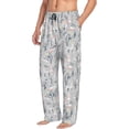 thumbnail image 6 of Sigee white Moose winter tree print Men's Pajama Pants Lounge Sleep Bottoms with Elastic Waistband and Pockets-Small, 6 of 6