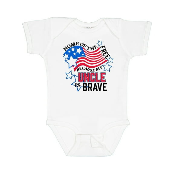 Inktastic Home of the Free Because My Uncle is Brave Boys or Girls Baby Bodysuit