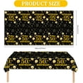 thumbnail image 2 of EVYIENEN 2 Pack 50th Birthday Tablecloth,Disposable Black Gold Plastic Waterproof Rectangular Table Covers for Christmas Party Decorations Men Women, 54 x 108 Inch, 2 of 7