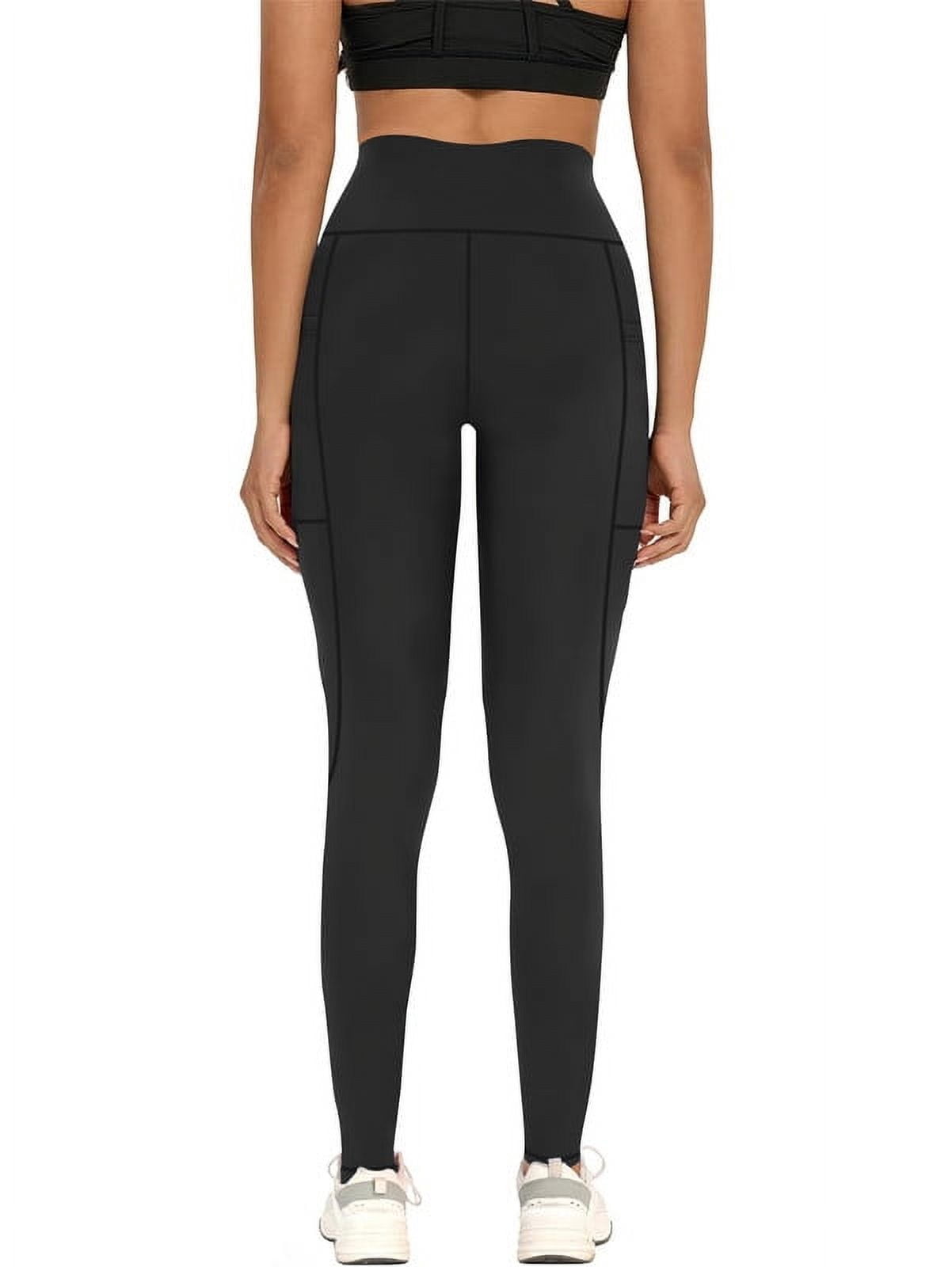 Funidos Women's High Waisted Yoga Pants with X-Band Side Pockets Tummy Control Workout Leggings for gym running
