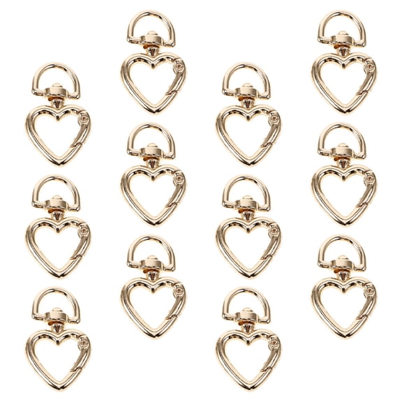 PENIKOKO 12-Pack Heart-Shaped Keychain Clips with Buckles for Bags, Key , and Accessories