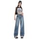thumbnail image 5 of Vaqueros de pierna ancha retro americano para mujer primavera y otoño 2024 nuevos pantalones de pierna recta drapeados versátiles lavados de cintura alta de nicho, 5 of 5