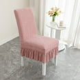 thumbnail image 1 of Chair Cover with Skirt, Elastic Non Slip Polyester Seat , Modern Leaf Pattern for Dining Room or Kitchen Chairs, Fits 17-22 Inch Backs, 1 of 6