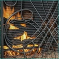 thumbnail image 3 of Fireplace Screen, Traditional Ornate Floral Iron | Black + Silver | Iron, 3 of 6