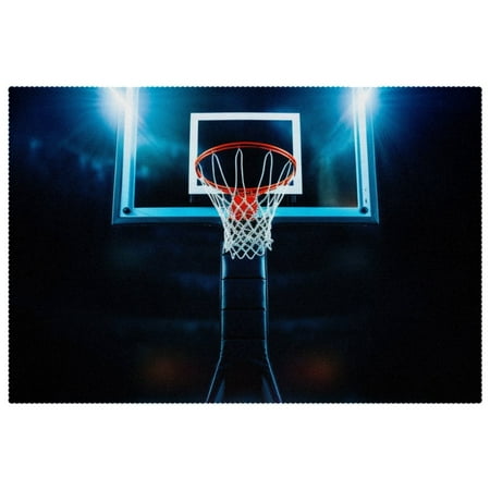 

Placemats Set of 6 Non Slip Place Mats Dining Table Mats Basketball Hoop Stadium