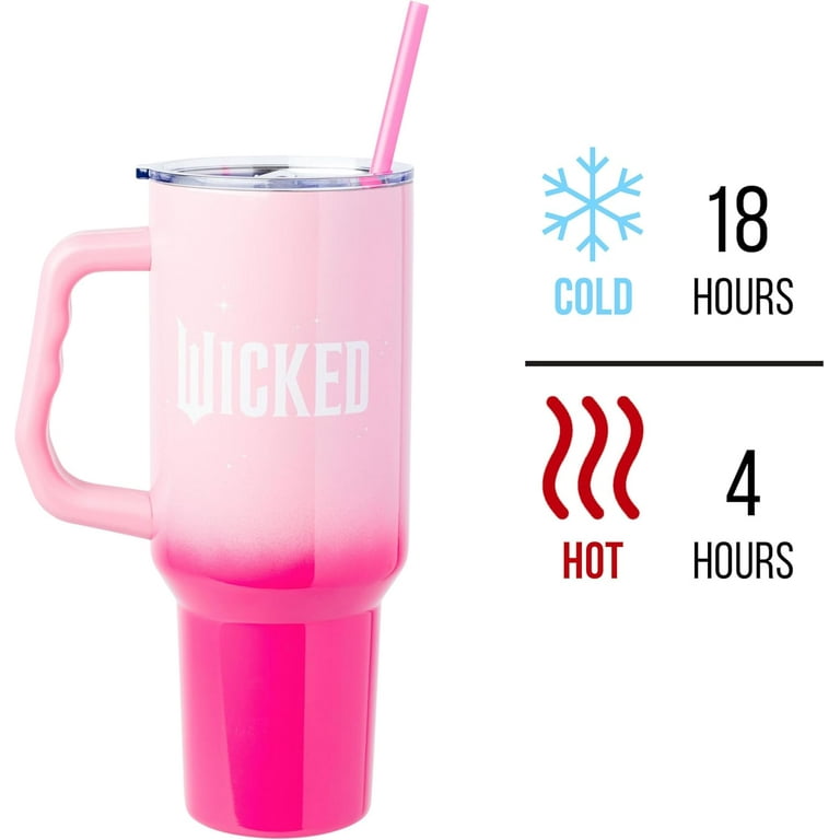 Silver Buffalo Wicked Glinda Pink Perfection Ombre Stainless Steel