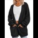 thumbnail image 2 of Cárdigan Extragrande de Punto Suave para Mujer con Bolsillos Negro XXL, 2 of 6