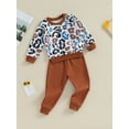 thumbnail image 3 of Wassery Kids Boys Clothes Set Little Boys Graphic Print Long Sleeve Sweatshirt and Solid Color Pants Set 3T 4T 5T 6T 7T Child Boys Autumn 2 Piece Clothing, 3 of 8