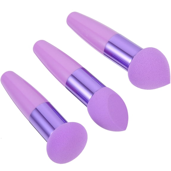 FELTECHELECTR Portable Makeup Sponges 3Pcs Purple for Daily Makeup Pen Shape