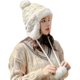 thumbnail image 1 of Gorro de lana con orejeras peruanas para mujer, gorro de punto con pompón para esquí de nieve de invierno con forro polar C, 1 of 5