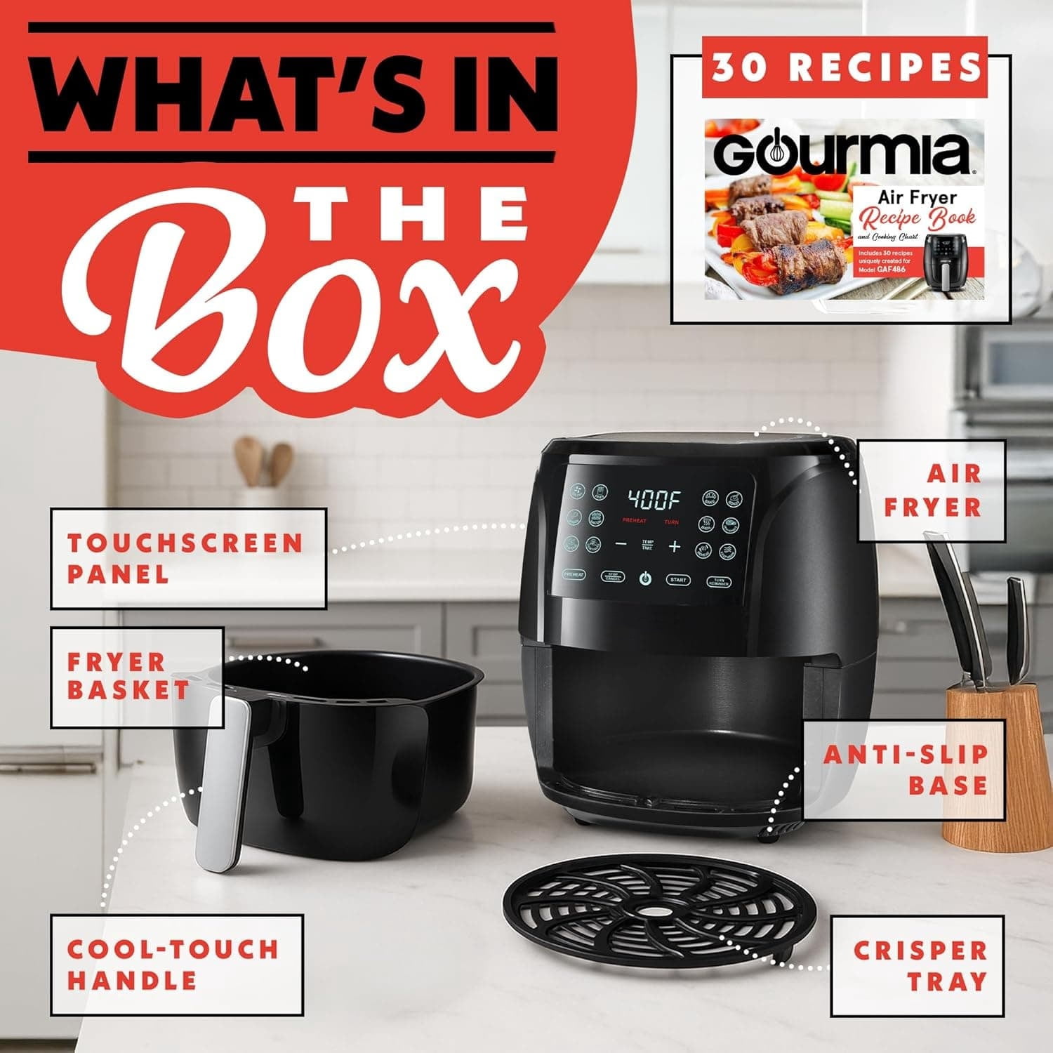 Air Fryer 5.8Qt/5.5L - Electric Airfryer with Temperature Control, Timer, Non-Stick Fry Basket, 1700W High-power, Fast Oven Oilless Cooker, Dishwasher Safe - A Great Kitchen Assistant