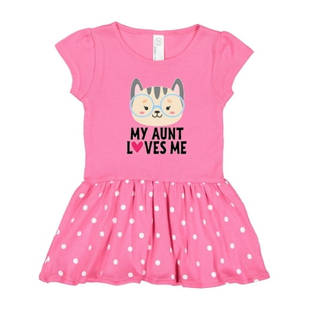 

Inktastic My Aunt Loves Me Niece Cat Gift Toddler Girl Dress