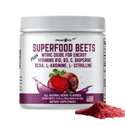 Peacock Max Organic Beetroot Powder Supplement – 10.59 oz, Nitric Oxide Booster for Circulation & Heart Health