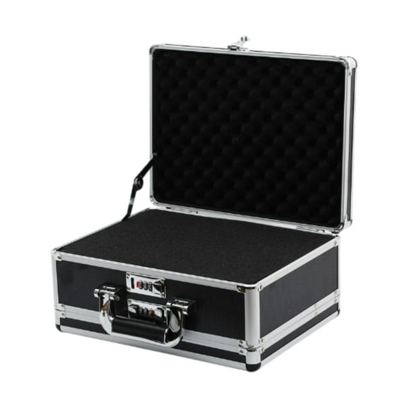 MAGIDEAL Aluminum Alloy Case Business Case with Password Lock Lockable with Sponge Lining Portable Storage Case Tool Box for Office RV