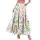 thumbnail image 2 of TaTaai Women's Boho Floral Print High Waist Maxi Skirt Elastic Waist A-Line Ruffle Hem Long Skirt with Pockets for Casual Weekend Outings Gift, 2 of 9