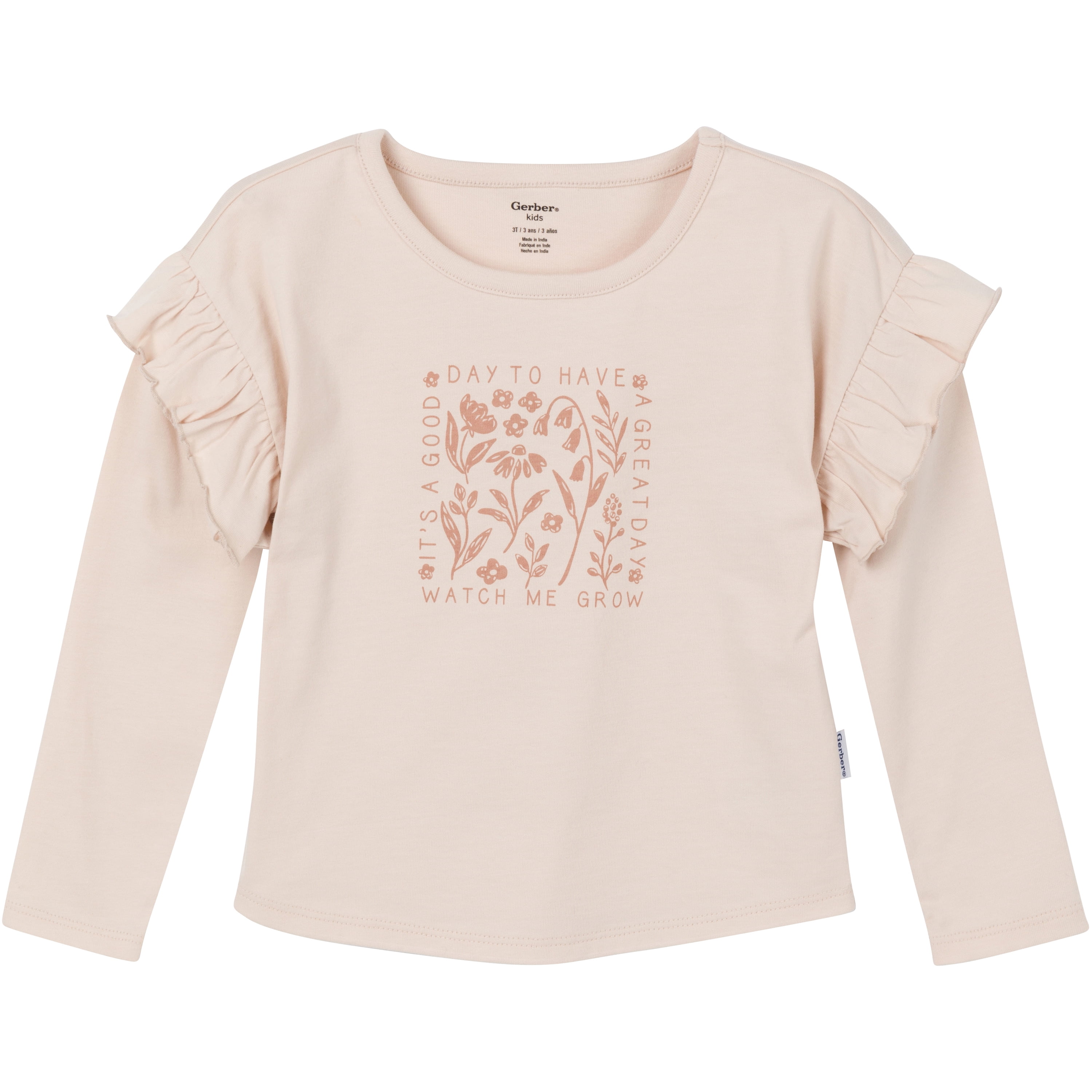Gerber Toddler Girl Tops and Pants Outfit Set, 3-Piece, Sizes 2T-5T