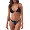 thumbnail image 1 of KLL Ensemble Bikini Imprimé Panthère Violette Futuriste pour Femmes, Ensemble Bikini Deux Pièces avec Haut à Nouer et Bas Triangle Maillot de Bain Aguichant, 1 of 6