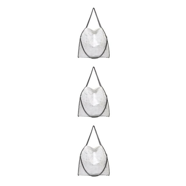 kurtrusly Functional And Beautiful Bags To Organize Life Classic And Timeless Shoulder Bag silver white 3Set