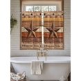 thumbnail image 4 of Western Texas Star Vintage Bathroom Window Curtain, Farmhouse Brown Wood Grain Light Filtering Coffee Kitchen Curtains, Bedroom Living Room Curtains 2 Panel 84"x45", 4 of 6