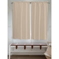 thumbnail image 6 of Bedroom Curtains 63 Inches length, Pure Light Khaki Window Treatment Curtain Drapes, Simple Solid Color Rod Pocket Curtain Panels for Living Room Kitchen, 42"x63", 2 Panels, 6 of 7
