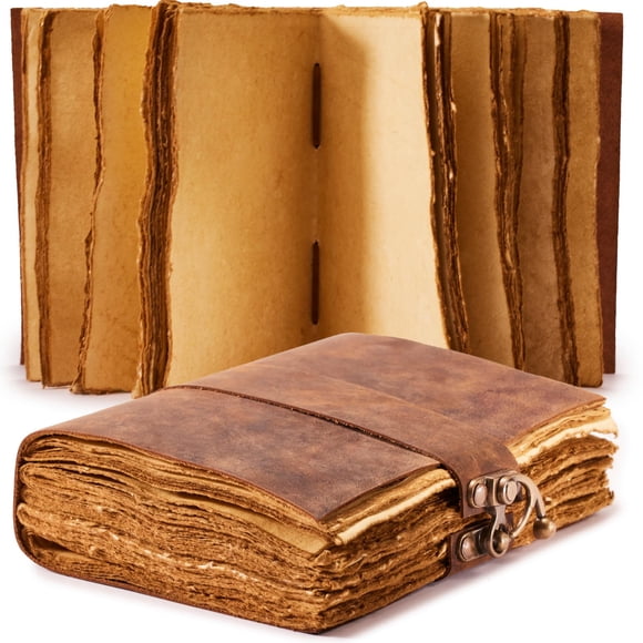 NomadCraftsCo. Vintage Leather Journal - Lock Closure, Book of Shadows Journal, Grimoire Journal, Witch Journal, Vintage Journal 240 pages Antique De