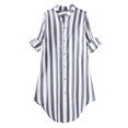 thumbnail image 4 of ZZwxWA Women's Button Down Shirt Dress Oversize Collared Long Sleeve Stripes Linen Tunic Dresses Blouse, 4 of 4