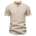 thumbnail image 2 of T-shirts for Men Short Sleeve V-Neck Solid Regular Pullover Casual T-Shirt Khaki XXL, 2 of 4