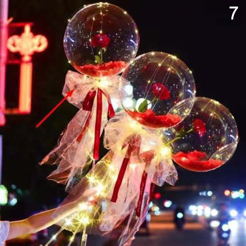 Details about / Valentine/'s Day Gift Luminous Led Light Balloon Rose Flower For Bouquet Party