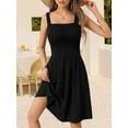 thumbnail image 6 of Women's 2025 New Summer Casual Square Neck Dress with Pocket Cute Sleeveless High Waist A-line Sundress Midi Dresses, 6 of 12