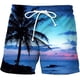 thumbnail image 2 of Pantalones cortos de playa para hombre, Shorts deportivos informales hawaianos con estampado 3D de plantas naturales, rápido y transpirable, novedad de verano 2022 Fivean unisex, 2 of 2