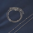 thumbnail image 4 of 5-piece Bracelet Set, Women's Alloy Round Bead Heart Chain, Minimalist Box Chain Bracelet, 4 of 5