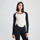 thumbnail image 2 of Camiseta deportiva ajustada de manga larga para mujer, con pliegues y contraste de colores, para adelgazar, fitness, yoga, desnuda, 2 of 4