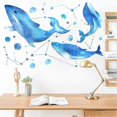 thumbnail image 1 of Calcomanías de pared con diseño de delfines, luna, estrellas y constelaciones, para niños, bebés, hogar, habitación infantil, bricolaje, arte decorativo adhesivo, mural de pared., 1 of 5