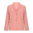 thumbnail image 6 of nerohusy Comfy Blazer for Women Casual Business Jackets Fake Linen Cotton Loose Fit Blazers Work Office Suit with Pockets Fall Long Sleeve Jacket Pink,M, 6 of 7