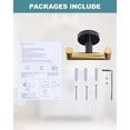 thumbnail image 4 of Wowow Shower Towel Hook for Bathroom, Stainless Steel Double Towel Hook, Wall Mount Heavy Duty Bath Robe Hook,Black and Gold, 4 of 8