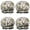 White Christmas Candy, variant on Shower Caps,White Christmas Deer and Gift Pattern Waterproof Shower Cap for Women 4 Pieces,Double Reusable Hair Cover for Shower PEVA Elastic Stretch Hem
